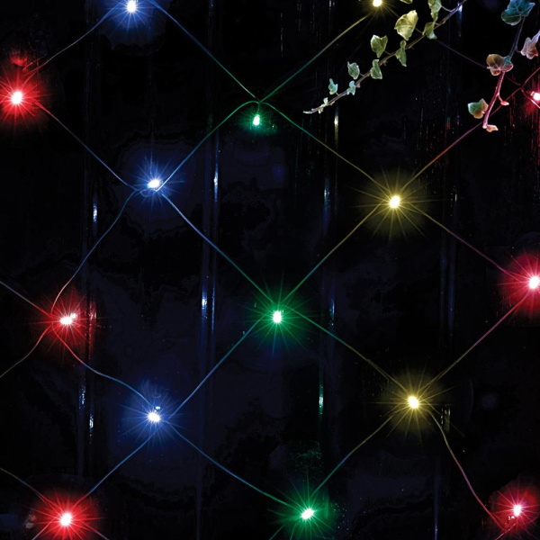 ERAUF024-16  Садовая гирлянда ЭРА ERAUF024-16 Сеть 150 LED на солнечной батарее мультиколор 2мХ1,35м