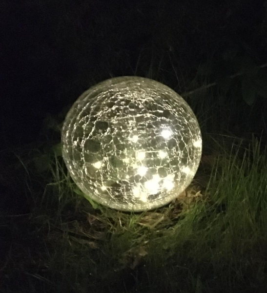 ERASF08-25 ЭРА Садовый светильник Шар на солнечной батарее, 20 LED 20 cм (8/32)