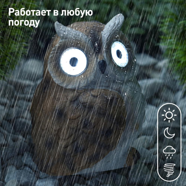 ERAFYS01-11 ЭРА Эра Садовый светильник Филин рыжий на солнечной батарее, полистоун, 13 см (36/288)