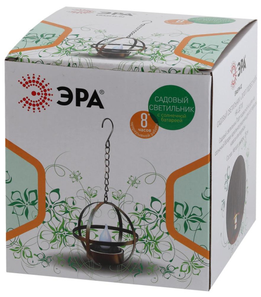 ERASFM-02 ЭРА Садовый светильник Лофт подвесной на цепи на солнечной батарее, металл, 28 см (18/180)