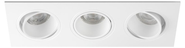 Встраиваемый светильник декоративный ЭРА KL90-3 WH MR16/GU5.3 белый, пластиковый