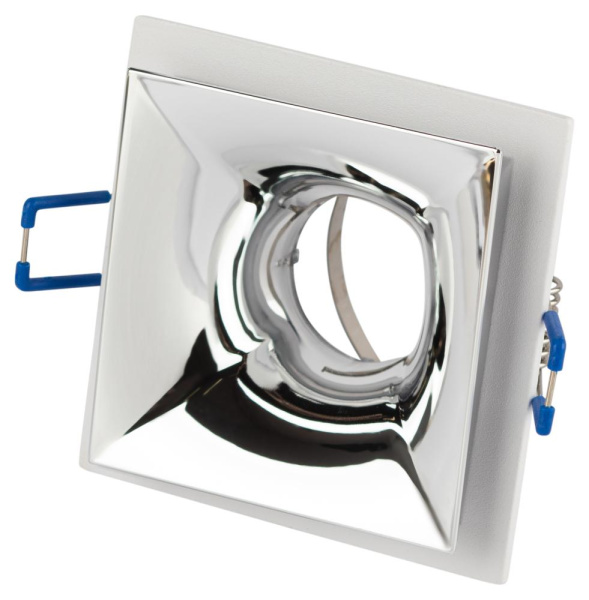 Встраиваемый светильник декоративный ЭРА KL102 WH/CH MR16 GU5.3 белый хром