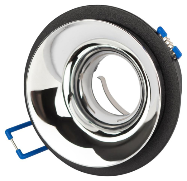 Встраиваемый светильник декоративный ЭРА KL103 BK/CH MR16 GU5.3 черный хром