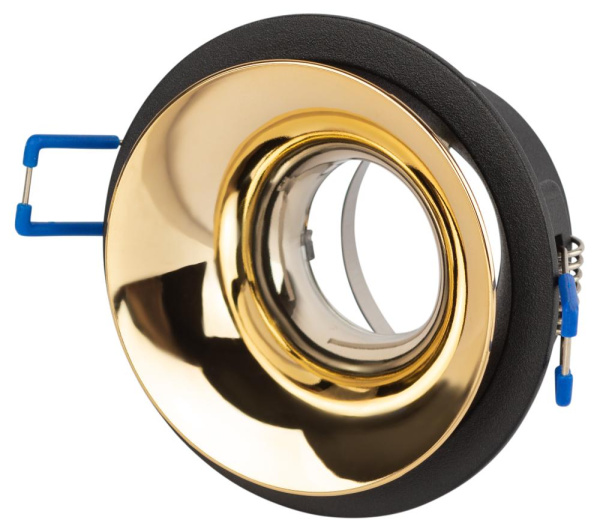 Встраиваемый светильник декоративный ЭРА KL103 BK/GD MR16 GU5.3 черный золото