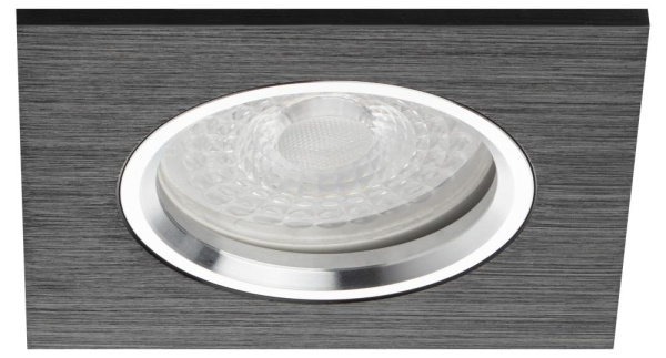 KL57 SL/BK Светильник ЭРА литой  "алюминевый " MR16,12V/220V, 50W  серебро/черный (100/2100)