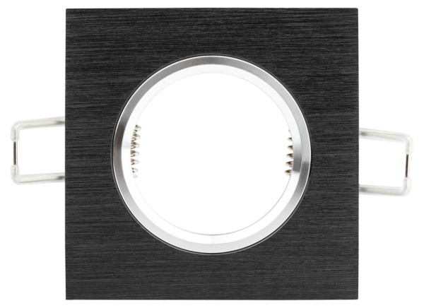 KL57 SL/BK Светильник ЭРА литой  "алюминевый " MR16,12V/220V, 50W  серебро/черный (100/2100)