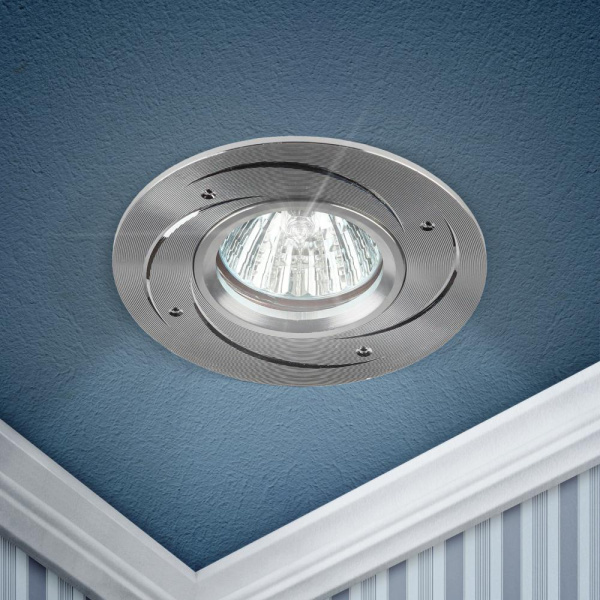 KL43 SL /1 Светильник ЭРА KL43 SL /1  литой  "алюминевый " MR16,12V/220V, 50W  серебро (100/2100)