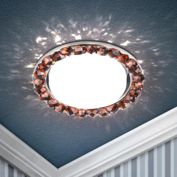 DK82 CH/TEA Светильник ЭРА под лампу Gx53, 220V,13W, хром/коричневый (40/960)