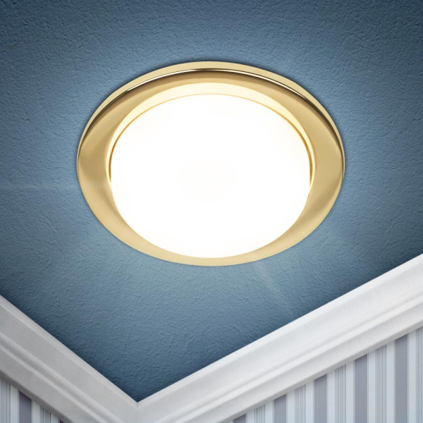 KL70 GD /1 Светильник ЭРА под лампу Gx53 тонкий, 220V, 13W, золото (40/2200)