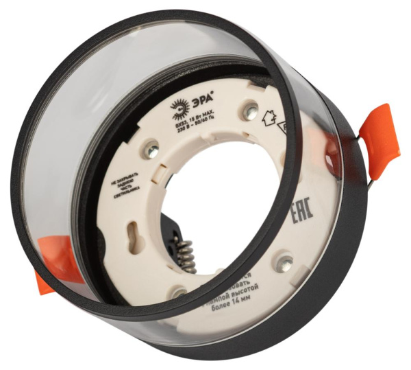 Встраиваемый светильник под лампу GX53 ЭРА KL82 BK черный