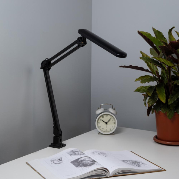 Настольный светильник ЭРА NLED-441-7W-BK светодиодный на струбцине черный