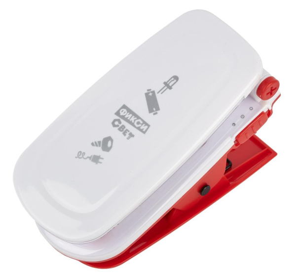 Настольный светильник ЭРА NLED-424-2.5W-R ФИКСИКИ светодиодный аккумуляторный на прищепке красный