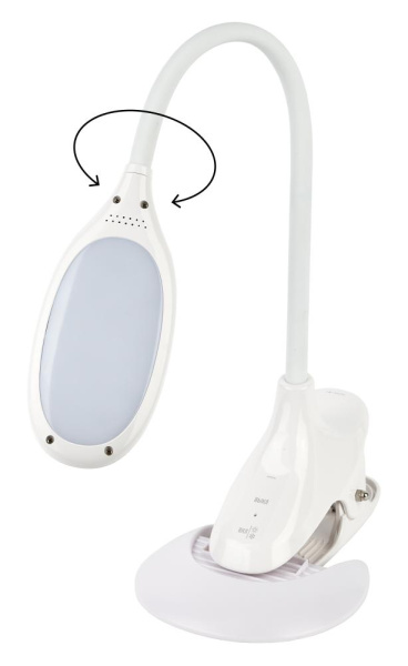 Настольный светильник ЭРА NLED-454-9W-W светодиодный на прищепке со съемной вставкой-основанием белый