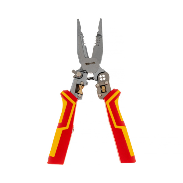 Плоскогубцы многофункциональные диэлектрические с тестером PRO 210мм KRANZ