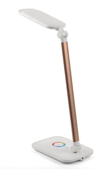 Настольный светильник ЭРА NLED-460-14W-W-G светодиодный с ночником на основании белый с золотом