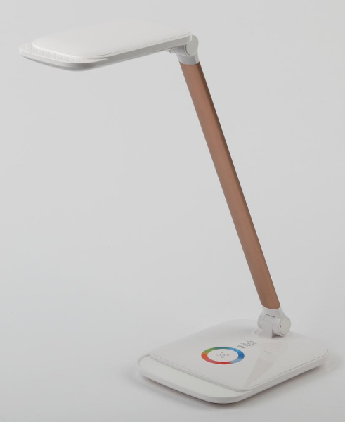 Настольный светильник ЭРА NLED-460-14W-W-G светодиодный с ночником на основании белый с золотом