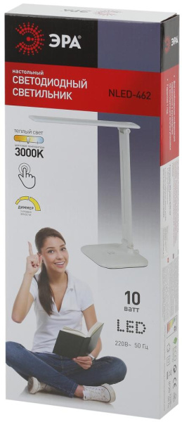 Настольный светильник ЭРА NLED-462-10W-W светодиодный белый