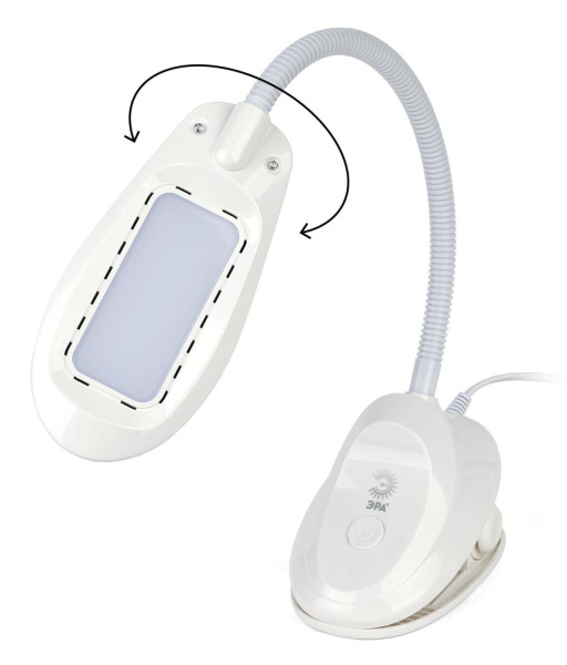 Настольный светильник ЭРА NLED-478-8W-W светодиодный на прищепке белый