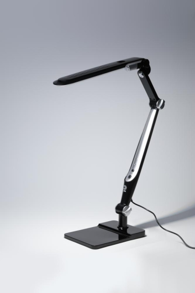 Настольный светильник ЭРА NLED-497-12W-BK светодиодный на струбцине и с основанием черный