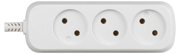KX-3  Колодка ЭРА KX-3 3 розетки без зазeмления белая