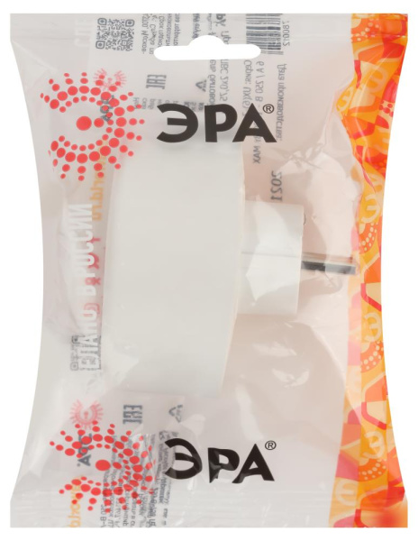 Разветвитель электрический ЭРА SPx-2e-W на 2 розетки с заземлением 16А белый