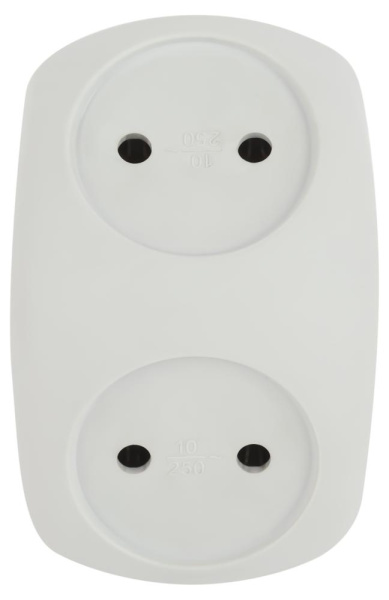 Разветвитель электрический ЭРА SPx-2-W на 2 розетки без заземления 10А белый