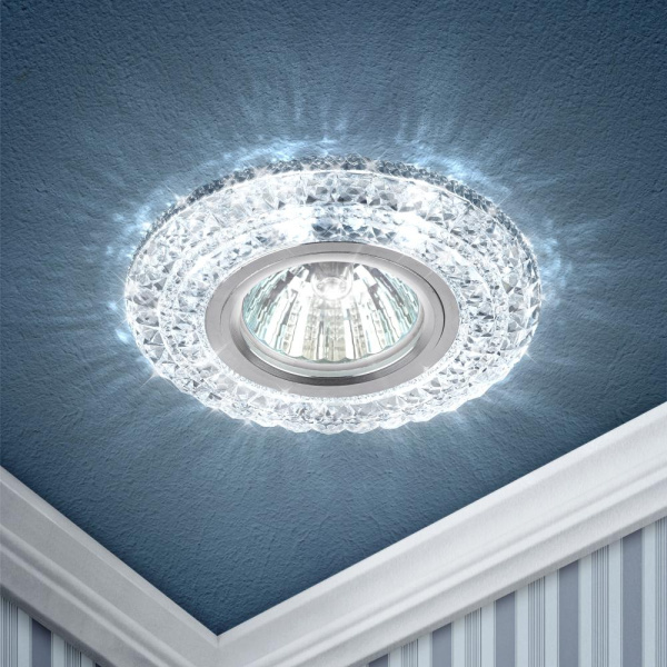 DK LD3 SL/WH Светильник ЭРА декор c белой светодиодной подсветкой, прозрачный (50/1400)