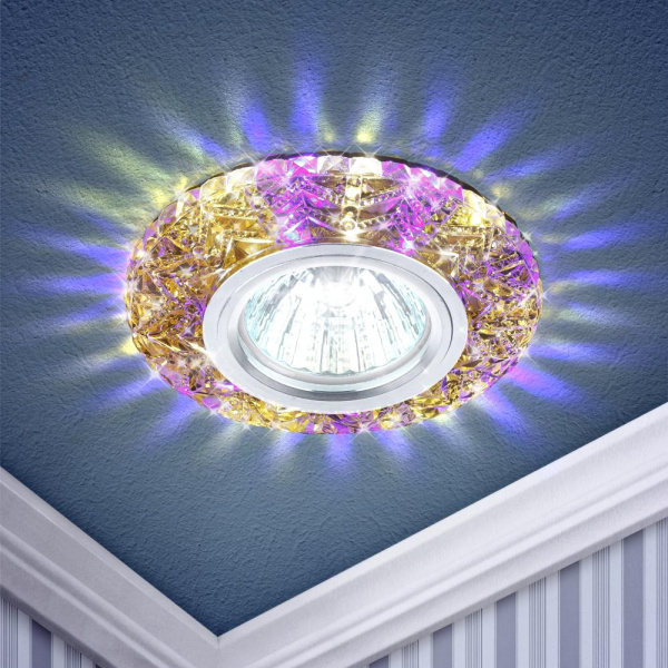 DK LD4 TEA/WH+PU Светильник ЭРА декор cо светодиодной подсветкой( белый+фиолетовый), чай (50/1400)