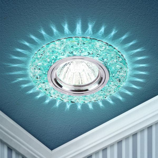 DK LD4 BL/WH Светильник ЭРА декор cо светодиодной подсветкой MR16, голубой (50/1400)