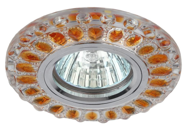 DK LD10 SL OR/WH Светильник ЭРА декор cо светодиодной подсветкой MR16, прозрачный оранжевый (50/1400