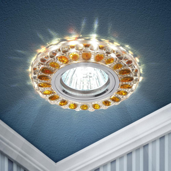 DK LD10 SL OR/WH Светильник ЭРА декор cо светодиодной подсветкой MR16, прозрачный оранжевый (50/1400