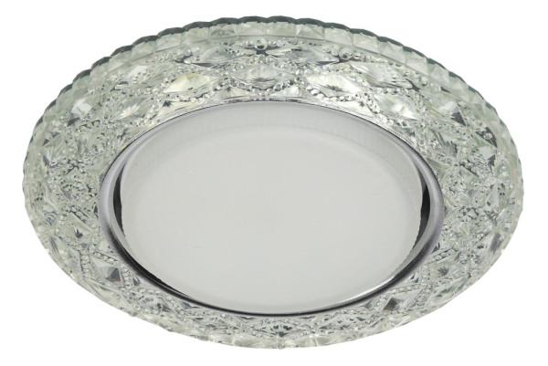 DK LD24 SL/WH Светильник ЭРА декор cо светодиодной подсветкой Gx53, прозрачный (50/800)