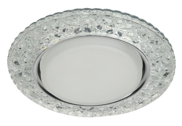 DK LD25 SL/WH Светильник ЭРА декор cо светодиодной подсветкой Gx53, прозрачный (50/800)