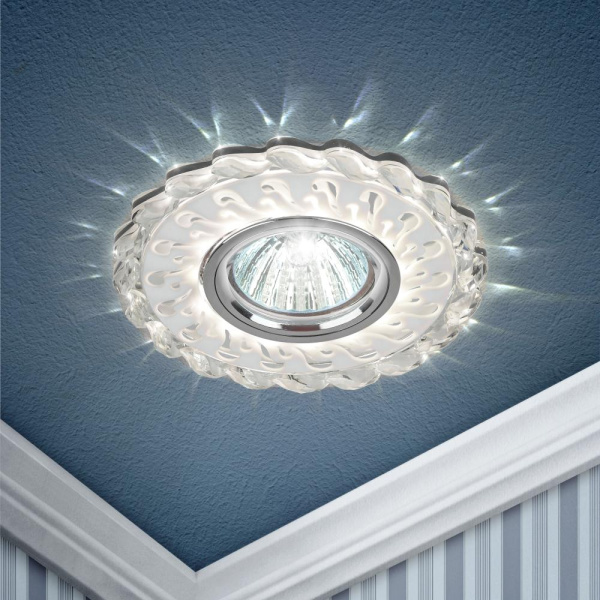 DK LD36 SL/WH Светильник ЭРА декор cо светодиодной подсветкой MR16, прозрачный (40/1200)