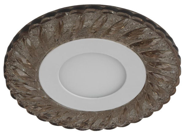 DK LED 15 CHP/WH Светильник ЭРА светодиодный круглый  белая подсветка  3+3W шампань/белый (40/960)