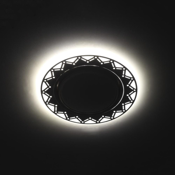 DK LD27 WH/BK Светильник ЭРА декор cо светодиодной подсветкой GX53, белый/черный (30/720)