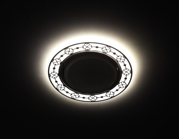 DK LD28 WH/WH Светильник ЭРА декор cо светодиодной подсветкой GX53, белый/белый (30/720)