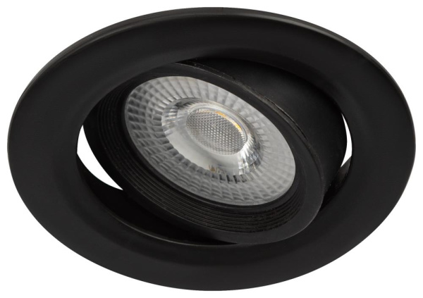 KL LED 22A-5 4K BK Светильник ЭРА Светильник ЭРА светодиодный круглый поворотн. LED SMD 5W 4000K, черный (100/1600)