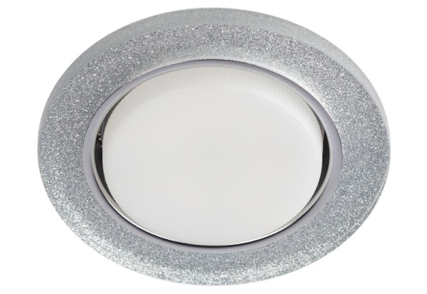 Встраиваемый светильник со светодиодной подсветкой ЭРА DK LD51 CH/SHSL GX53 хром серебро