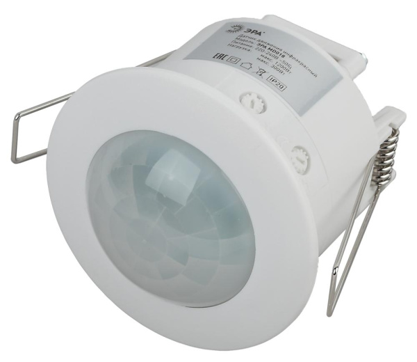 MD 018 Датчик движения ЭРА белый, 1200Вт, 360 гр.,6М, IP20, (50/1050)