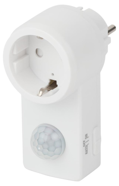 MD 022 Датчик движения ЭРА розеточный  ДДР-01 1200Вт, 10-420с, 2-9м, 3+лк, 120гр,  IP20 (50/1600)