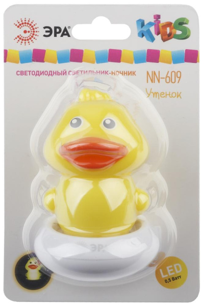 Ночник - светильник светодиодный ЭРА NN-609-SW-Y в розетку с выключателем желтый