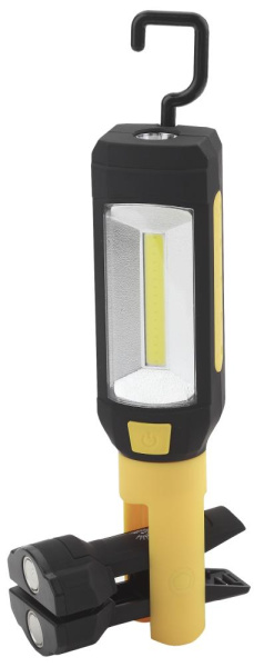 Светодиодный фонарь ЭРА Рабочие Практик RB-801 на батарейках магнит крючок прищепка вращающееся основание Soft-touch