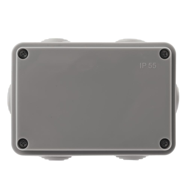 KORv-120-80-50-6g  Распаячная коробка ЭРА KORv-120-80-50-6g открытой установки серая 120х80х50мм на винтах 6 гермовводов IP55