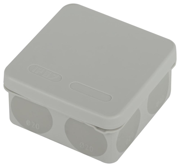 KOR-80-80-40-9g-2MP  Распаячная коробка ЭРА KOR-80-80-40-9g-2MP двухкомпонентная HF стойкая к УФ 80х80х40мм серая прямой монтаж IP67