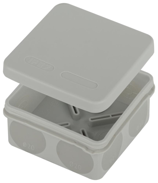 KOR-80-80-40-9g-2MP  Распаячная коробка ЭРА KOR-80-80-40-9g-2MP двухкомпонентная HF стойкая к УФ 80х80х40мм серая прямой монтаж IP67