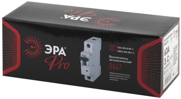Автоматический выключатель ЭРА PRO NO-901-57 ВА47-63 3P 63А кривая C 6кА