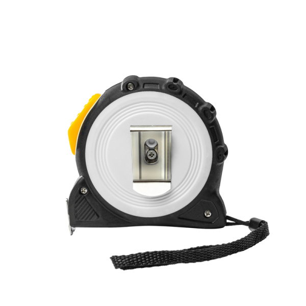 Рулетка Selbstfixierung, 5м x 25мм, магнитный двухсторонний зацеп, нейлон, двухсторонняя шкала, автоматическая фиксация KRANZ