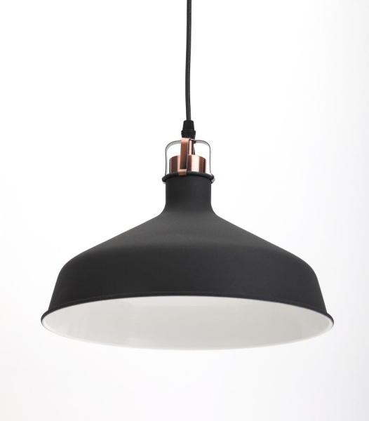 Светильник подвесной (подвес) ЭРА PL2 BK/RC металл, E27, max 60W, высота плафона 200мм, подвеса 780мм, черный/медь