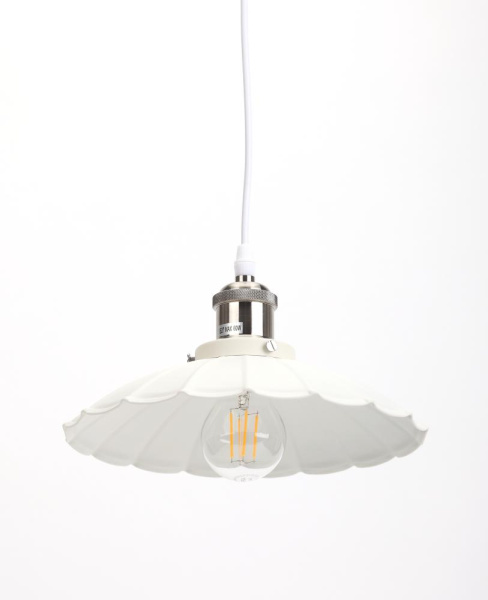 PL3 WH/SN Подвес ЭРА металл, E27, max 60W, d245 мм, шагрень белый/сатин никель (10/160)